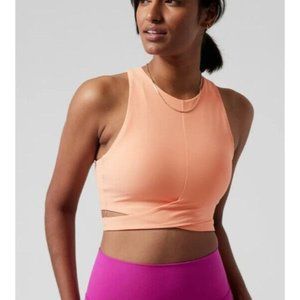 Athleta L Conscious Cut Out Sports Bra Large Cup D-DD Coral